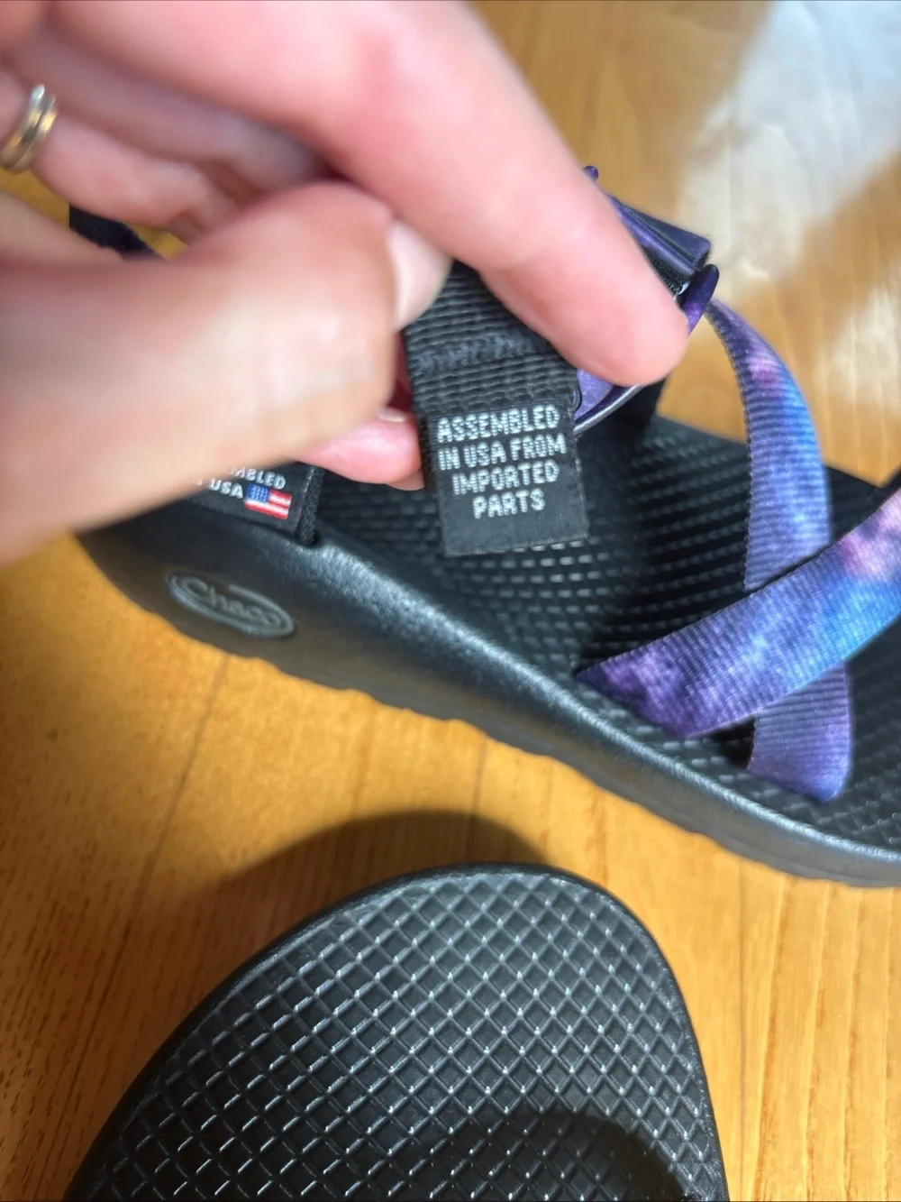 Chaco Classic Sandals Z1 Z/1 Galaxy Purple Blue Colorful Shoes Womens Black Sz 7